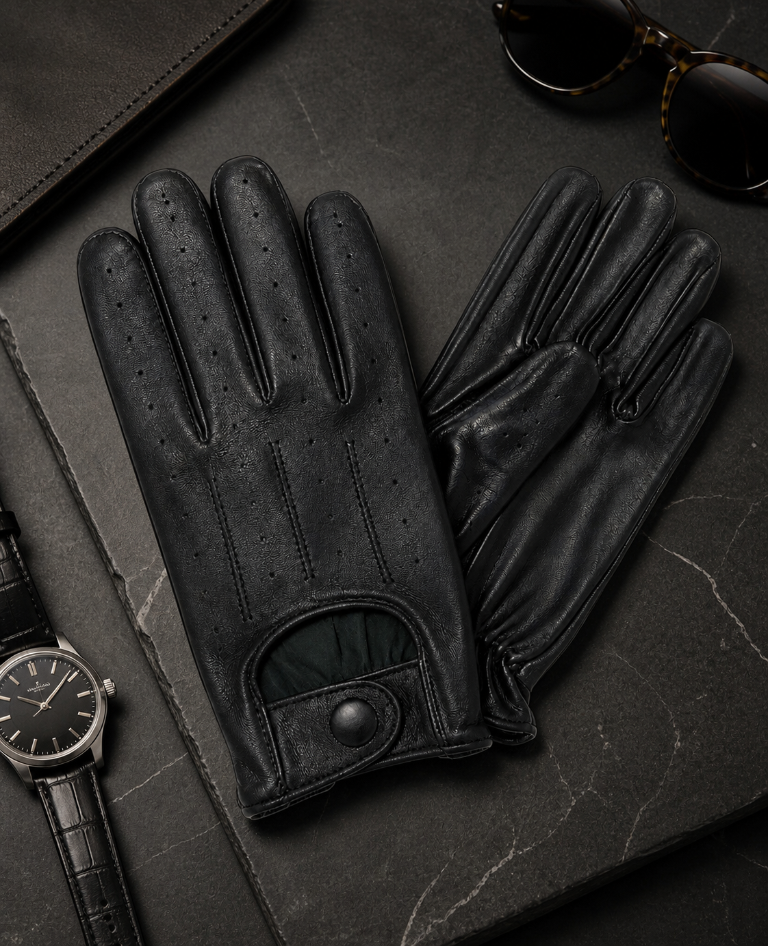 Premium Black Leather Gloves