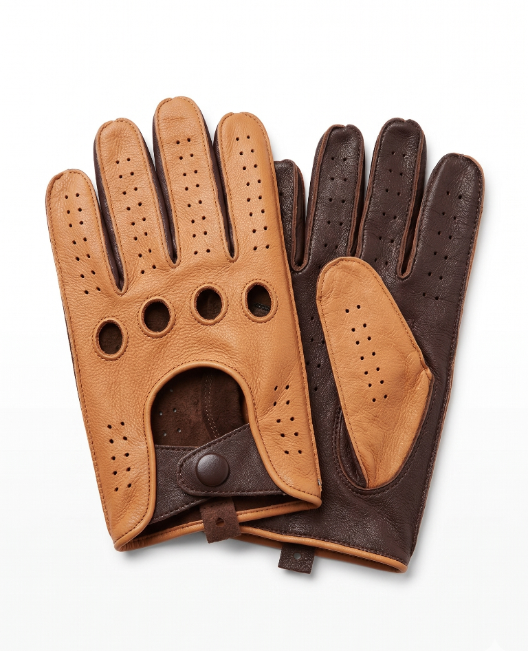 Premium Two-Tone Leather Driving Gloves