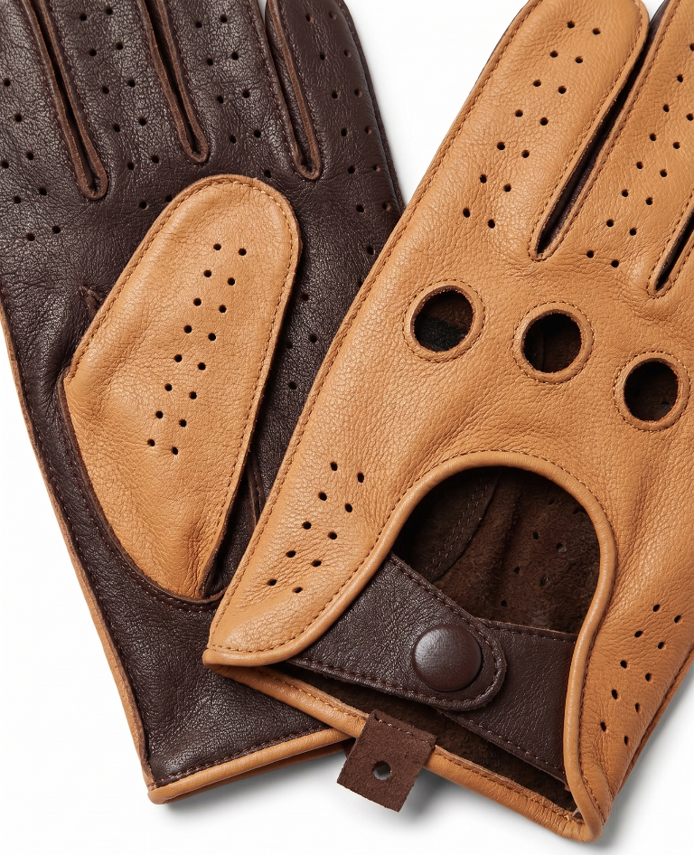 Premium Two-Tone Leather Driving Gloves