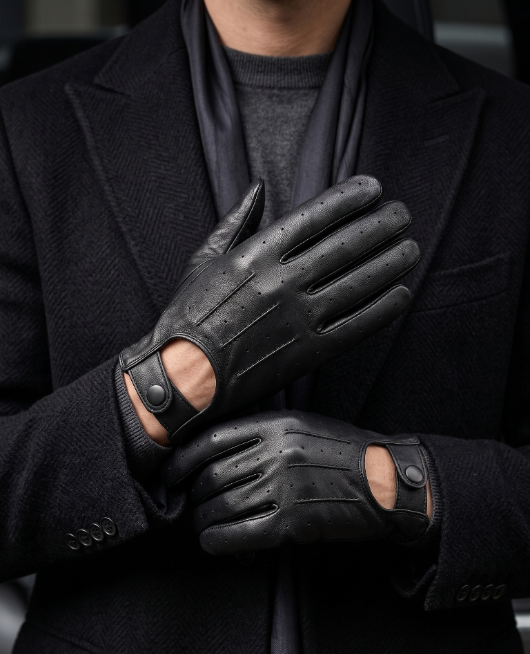 Premium Black Leather Gloves