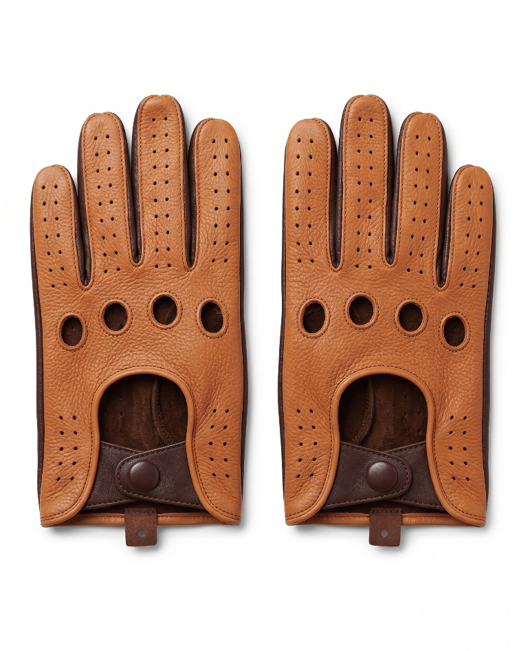Premium Two-Tone Leather Driving Gloves