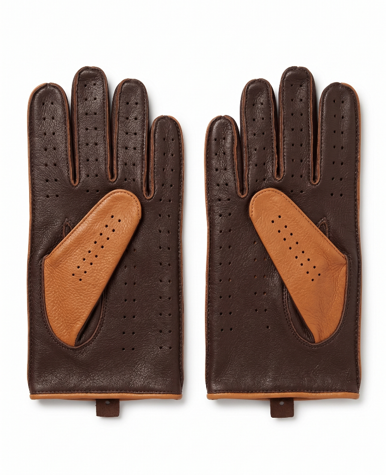 Premium Two-Tone Leather Driving Gloves