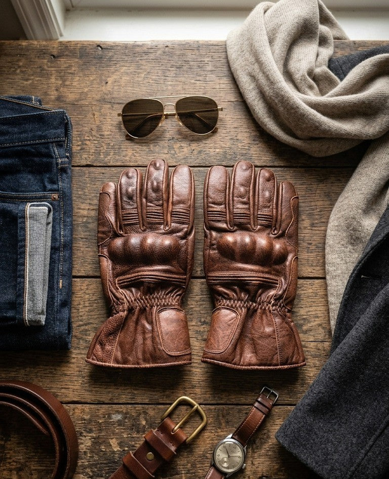 Premium Brown Leather Gloves