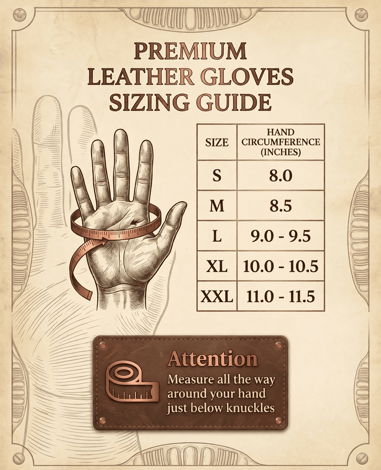 Premium Brown Leather Gloves